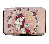 Lizzy RFID Blocking Aluminium Credit Card Holder Wallet, Secure Metal Card Case with 6 Accordion Slots, Compact Bank Card Protector for Credit Cards (Unicorn Design 04)