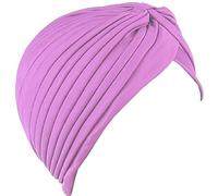 Lizzy | Satin Turban Head Wrap | Lilac, One Size, Soft Satin | Pre-Tied Knot, Pleated Design, Skin-Friendly | Stylish Indian-Inspired Headwear for Fashion