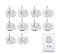 Lizzy | Socket Safety Covers | 10 Pack, White, One Size | Secure Fit, Simple Install, Child Proof | Protects UK 3 Pin Plug Sockets, Home Electrical Outlet Safety for Children