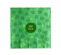 Lizzy St Patrick’s Day Napkins 20 Pack | Clover Shamrock Paper Serviettes 2 Ply Disposable Party Table Decorations Irish Party Supplies UK