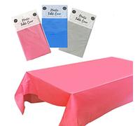 Lizzy Table Cloth 4484 | 137 x 274cm, Blue, Plastic | Lightweight, Wipe Clean, Reusable | Disposable Party Table Cover for Birthday, Decoration, Spill Protection
