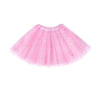 Lizzy | Tutu Skirt | 3 Layered, Light Pink, Glitter Star, Sequins, Elastic Waist | Shimmering Tulle, Voluminous Fit, Fancy Dress, Hen Party, Costume Accessory for Women