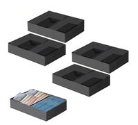Lizzy Twin Compartment Organisers 8.5x25x40cm | Drawer Organiser Divider Collapsible Wardrobe Organizer for Socks, Bra, Ties, Handkerchiefs Storage (2 Piece)