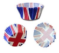 Lizzy Union Jack Party Decorations | King Charles III Coronation 2023 | Indoor or Outdoor Party Supplies Decorations VE Day Celebrations Football Games (60pk Union Jack Cupcake Cases)