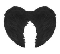 Lizzy Valentines Black Cupid Wings Cosplay Feather Angel Wings, for Cosplay Party Costumes for Girls Women, Fancy Dress Photo Props for Halloween (Wings Only Black)