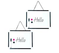 Lizzy White Board & Pen Set with Eraser and Magnets Dry Erase Whiteboard for Children or School, Home, Office Use Writing Instant and Removable Notes and Memos (29.5cm x 22.5cm) (Pack of 02)