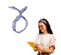 Lizzy Wired Hair Headband | Retro Rockabilly Adjustable Plain & Printed Wire Headbands Hair Accessory Head Wrap Vintage Various Colour & Designs (Paisley Lilac, One Size)