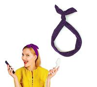 Lizzy Wired Hair Headband | Retro Rockabilly Adjustable Plain & Printed Wire Headbands Hair Accessory Head Wrap Vintage Various Colour & Designs (Glitter Purple, One Size)