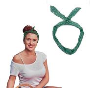 Lizzy Wired Hair Headband | Retro Rockabilly Adjustable Plain & Printed Wire Headbands Hair Accessory Head Wrap Vintage Various Colour & Designs (Polka Dot Mint, One Size)