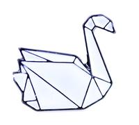 Lizzyoftheflowers - Enamel Paper Folding Origami swan pin/Brooch