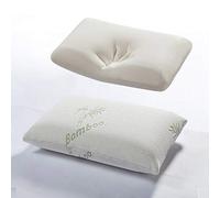 LJ Bamboo Memory Foam Pillow Anti Bacterial Firm Medium Support Anti-Allergy Pillows Orthopedic Neck Support & Pain Relief Pillow For Great Night Sleep (Pack of 1)