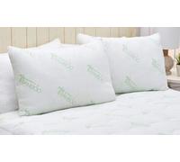 LJ Bamboo Memory Foam Pillow Anti Bacterial Firm Medium Support Anti-Allergy Pillows Orthopedic Neck Support & Pain Relief Pillow For Great Night Sleep (Pack of 2)