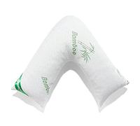 LJ Bamboo V Shaped Pillows Super Soft Memory Foam Nursing Pregnancy Maternity Pillows Neck Back Head Support Extra Filled Orthopaedic V Pillows