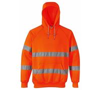 LJ Hi Vis Hoodies Sweatshirt Safety Hi Viz Work Tops Pull Over High Visibility Security Super Soft Cosy Fleece Hoody Jumpers (XX-Large, Orange)