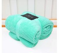 LJ Popcorn Waffle Style Luxurious Throws Super Soft Warm Cosy Sofa and Bed Fleece Blankets (Aqua, Double -150x200cms)
