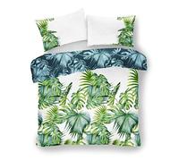 LJ Tropical World Luxurious Tropical Leaves Pattern Duvet Cover Sets Quilt Cover Sets Fully Reversible Bedding Sets (Tropical Leaf, Double Size)