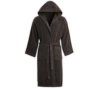 LJ Unisex 100% Egyptian Cotton 650 GSM Hooded Bathrobe, Charcoal, X-Large