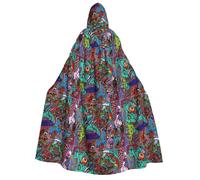 LJABCVNN Abstract Art Print Adult Halloween Hooded Cloak, Comfortable For Cosplay/Parties/Haunted Houses