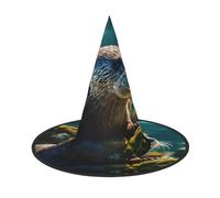 LJABCVNN Animal Cute Brown Otters Print Halloween Witch Hat For Halloween Party, Carnival, A Must Have Costume Accessories