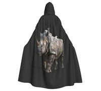 LJABCVNN Animal Rhino Print Unisex Adult Halloween Hooded Cloak For Cosplay/Parties/Stage/Costume Balls
