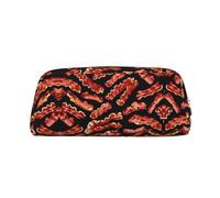LJABCVNN Bacon Pattern Print Leather Pouch with Zipper, Storage Bag, Makeup Organizer for Office & Daily Use