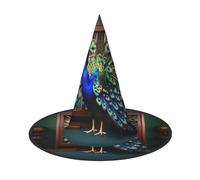 LJABCVNN Beautiful Peacock Picture Print Halloween Witch Hat For Halloween Party, Carnival, A Must Have Costume Accessories