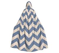 LJABCVNN Blue Beige Stripe Print Unisex Adult Halloween Hooded Cloak For Cosplay/Parties/Stage/Costume Balls