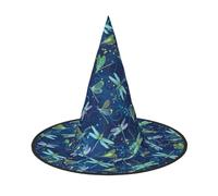 LJABCVNN Blue Dragonfly Print Halloween Witch Hat For Halloween Party, Carnival, A Must Have Costume Accessories