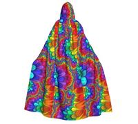 LJABCVNN Bright Color Print Adult Halloween Hooded Cloak, Comfortable For Cosplay/Parties/Haunted Houses