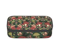 LJABCVNN Bright Mushrooms Art Print Multi-Functional Pencil Case, Stationery Organizer Box for Men and Women