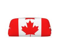 LJABCVNN Canadian Flag Print Leather Pouch with Zipper, Storage Bag, Makeup Organizer for Office & Daily Use