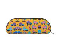 LJABCVNN Colorful Roller Skates Print Pencil Bag for Boys & Girls for School Office Travel, Back to School Present
