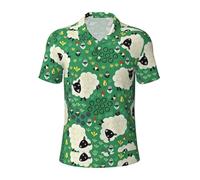 LJABCVNN Cute Cartoon Sheep Print Men's Polo Shirts, Worthy Casual and Business, Suitable for Most Adult Men Black