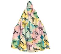 LJABCVNN Dragonfly Print Adult Halloween Hooded Cloak, Comfortable For Cosplay/Parties/Haunted Houses