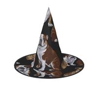 LJABCVNN English Bulldogs Print Halloween Witch Hat For Halloween Party, Carnival, A Must Have Costume Accessories