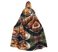LJABCVNN Fast Food Print Unisex Adult Halloween Hooded Cloak For Cosplay/Parties/Stage/Costume Balls