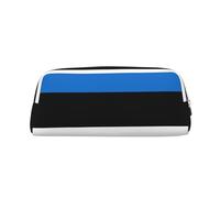 LJABCVNN Flag of Estonia Print Leather Pouch with Zipper, Storage Bag, Makeup Organizer for Office & Daily Use