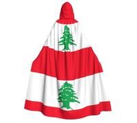 LJABCVNN Flag Of Lebanon Print Adult Halloween Hooded Cloak, Comfortable For Cosplay/Parties/Haunted Houses