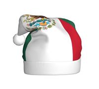 LJABCVNN Flag Of Mexico Print Unisex Adult Christmas Hat, Polyester Xmas Hat For Family Holidays & Traditions