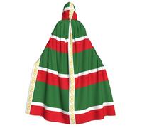 LJABCVNN Flag Of The Chechen Republic Print Adult Halloween Hooded Cloak, Comfortable For Cosplay/Parties/Haunted Houses