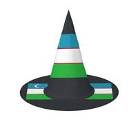 LJABCVNN Flag Of The Republic Of Uzbekistan Print Halloween Witch Hat For Halloween Party, Carnival, A Must Have Costume Accessories
