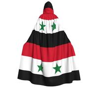 LJABCVNN Flag Of The Syrian Arab Republic Print Adult Halloween Hooded Cloak, Comfortable For Cosplay/Parties/Haunted Houses