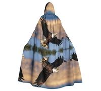 LJABCVNN Flying Eagle Print Unisex Adult Halloween Hooded Cloak For Cosplay/Parties/Stage/Costume Balls