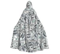 LJABCVNN Funny Dollar Money Print Adult Halloween Hooded Cloak, Comfortable For Cosplay/Parties/Haunted Houses