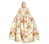 LJABCVNN Giraffe Heart Flower Butterfly Print Unisex Adult Halloween Hooded Cloak For Cosplay/Parties/Stage/Costume Balls