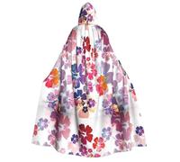 LJABCVNN Hawaiian Flower Print Print Adult Halloween Hooded Cloak, Comfortable For Cosplay/Parties/Haunted Houses
