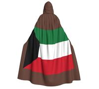 LJABCVNN Kuwaiti Flag Print Adult Halloween Hooded Cloak, Comfortable For Cosplay/Parties/Haunted Houses