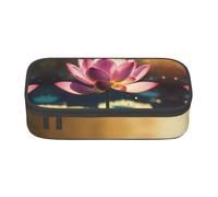 LJABCVNN Lotus Flowers Pink Print Multi-Functional Pencil Case, Stationery Organizer Box for Men and Women