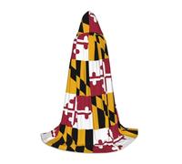 LJABCVNN Maryland State Flag Print Teenagers Hooded Capes, Elevate Your Festive Look For Halloween And Cosplay