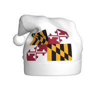 LJABCVNN Maryland State Flag Print Unisex Adult Christmas Hat, Polyester Xmas Hat For Family Holidays & Traditions